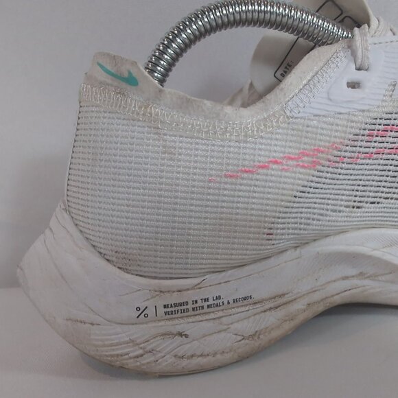Nike ZoomX Vaporfly Next% 2 CU4111-101 US 8.5 M 10 W White Watermelon Pink Blue - Picture 9 of 16